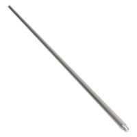 Tige d'insertion en acier chirurgical argenté Longue et fine tige d'insertion en acier chirurgical argenté sur fond blanc