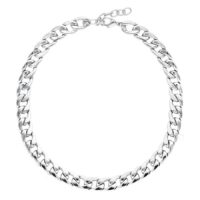 Chunky chaîne en argent, 50 cm Chunky chaîne en argent en acier chirurgical 316L sur fond blanc