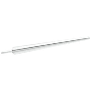 Poussoir d'introduction en titane argenté de 1,2 mm sur fond blanc