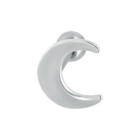Luna Earbarbell en forme de demi-lune en argent Barbell d'oreille en argent en forme de demi-lune sur fond blanc