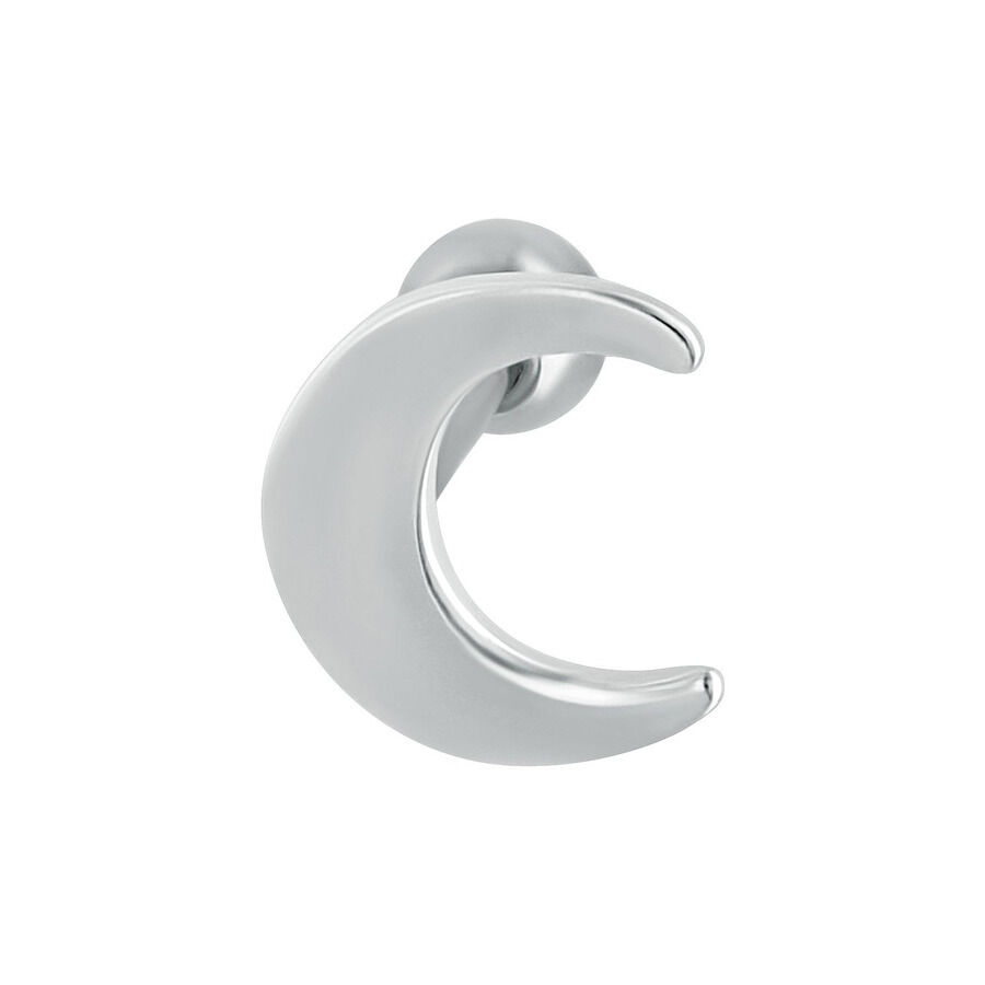 Luna Earbarbell en forme de demi-lune en argent Barbell d'oreille en argent en forme de demi-lune sur fond blanc