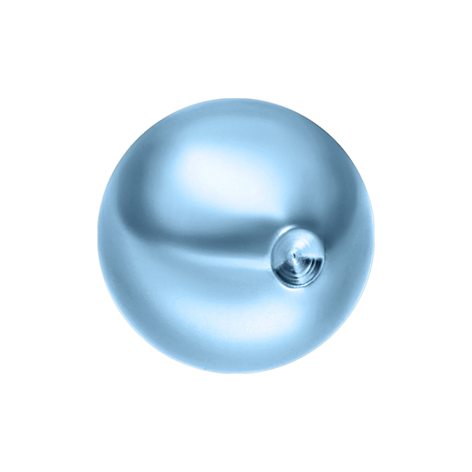 Boule Clip In bleu clair 5,0 mm Titane Boule Clip In en titane bleu clair de 5,0 mm de diamètre sur fond blanc