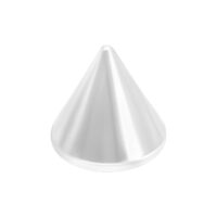 Embout conique en titane argenté, filetage interne Embout conique en titane argenté pour piercings, sur fond blanc