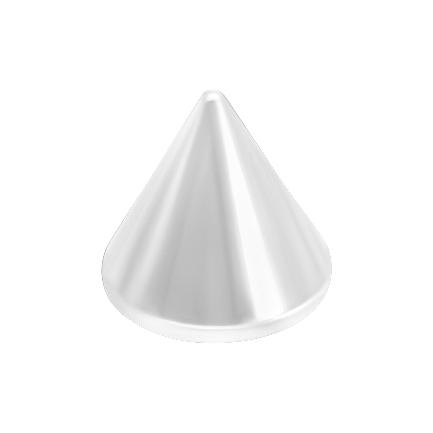 Embout conique en titane argenté, filetage interne Embout conique en titane argenté pour piercings, sur fond blanc