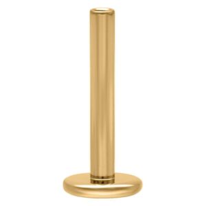 Labret doré en titane avec Push Fit, 1,0 mm d'épaisseur, 5,0 mm de longueur, sur fond blanc