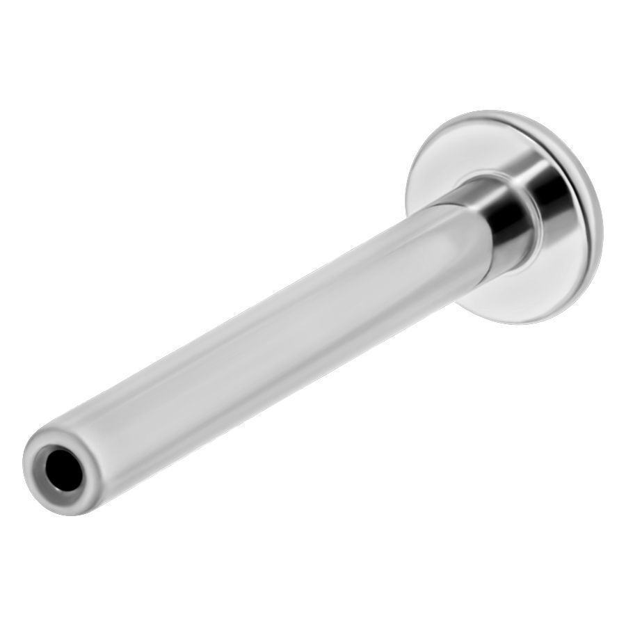 Labret Push-Fit argenté 1,2x5mm titane Labret argenté en titane, 1,2 mm d'épaisseur, 5 mm de longueur sur fond blanc