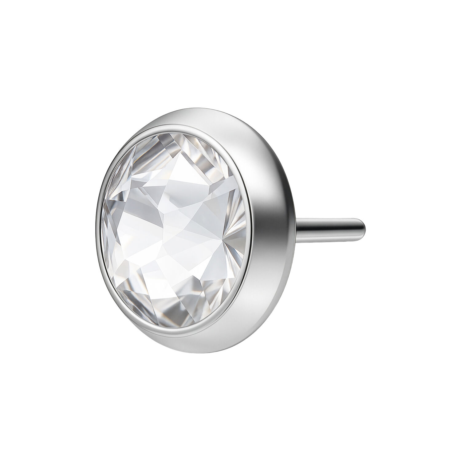 Embout de piercing triple argenté 4,0 mm Embout argenté pour piercing triple de 4,0 mm sur fond blanc