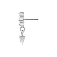 Embout Crystal Spike argenté Push Fit Embout argenté Push Fit avec cristal clair et spike suspendu