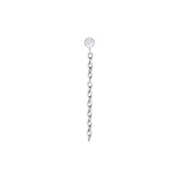 Embout Chaîne Cristal Push Fit Argenté Embout chaîne argenté avec cristal clair sur fond blanc