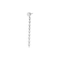 Embout Chaîne Cristal Argenté Push Fit Embout chaîne argenté avec cristal clair sur fond blanc