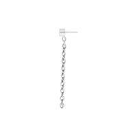 Embout Chaîne Cristal Push Fit Argenté Embout chaîne argenté pour piercing Push Fit sur fond blanc