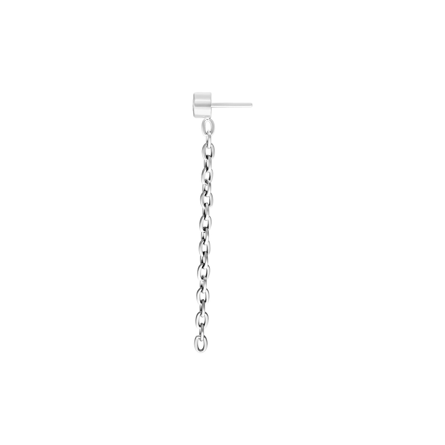 Embout Chaîne Cristal Push Fit Argenté Embout chaîne argenté pour piercing Push Fit sur fond blanc