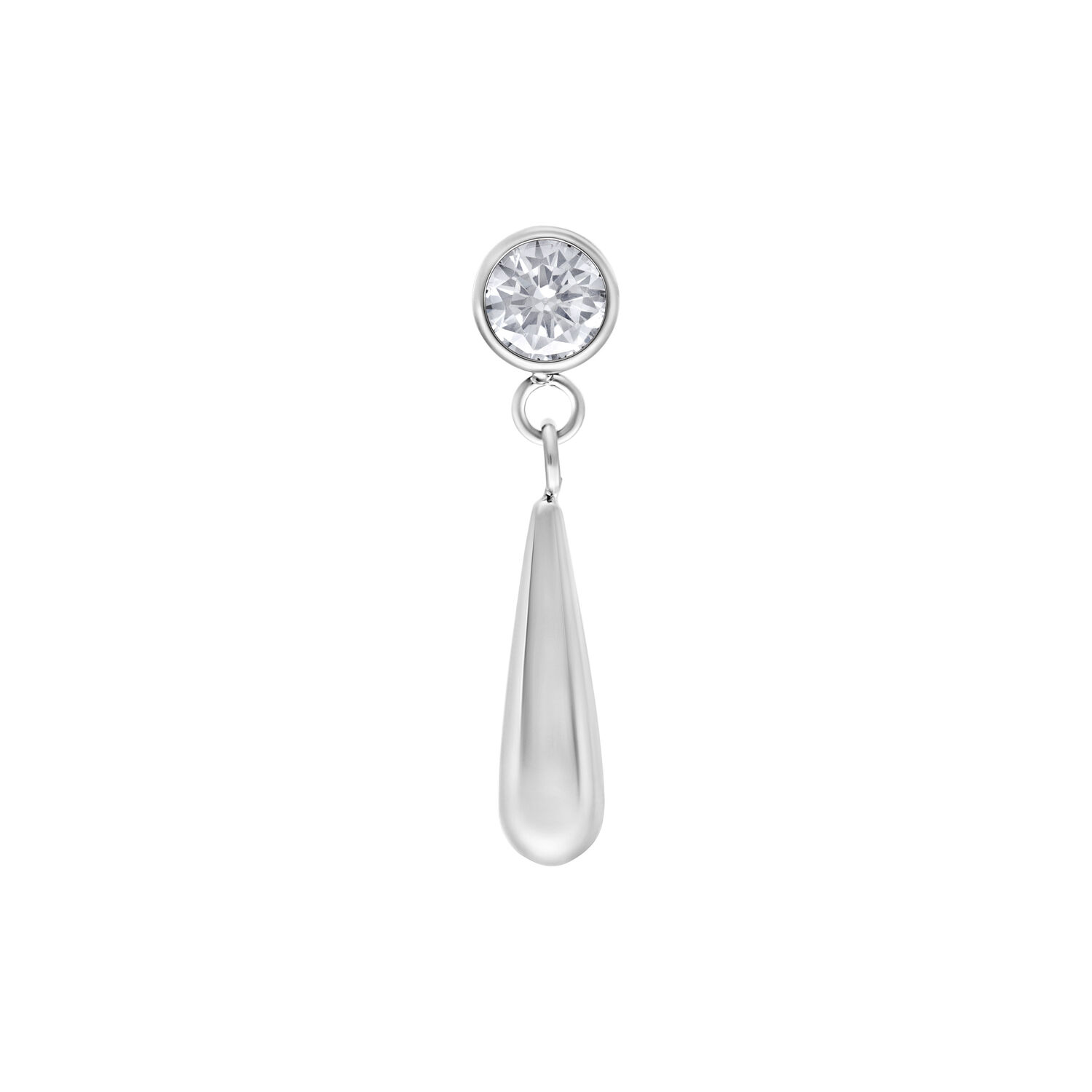 Embout Cristal Push Fit Argenté Embout Push Fit argenté avec cristal clair sur fond blanc
