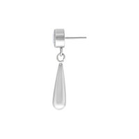 Embout Crystal Drop argenté pour piercings Embout de piercing argenté avec cristal clair et forme de goutte sur fond blanc