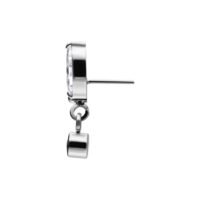 Embout Push Fit Argenté avec Pendentif Embout Push Fit argenté avec cristal clair et pendentif sur fond blanc