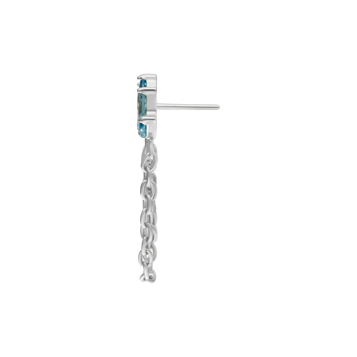 Embout Push Fit avec Cristal Lavande-Turquoise Embout Push Fit en argent avec cristal turquoise et pendentif chaîne