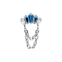 Embout Push Fit avec cristaux lavande et turquoise Embout Push Fit en argent avec cristaux lavande et turquoise et chaînes