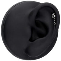 Embout d'oreille Falling Bloom argenté Push Fit Embout de piercing d'oreille argenté avec cristal sur fond noir