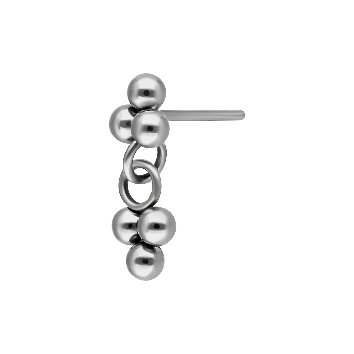 Pendentif Push Fit argenté avec boules Pendentif argenté avec plusieurs boules sur fond blanc