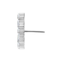Embout Multicrystal Push Fit Argenté Vue latérale d'un embout Multicrystal Push Fit argenté avec des cristaux clairs