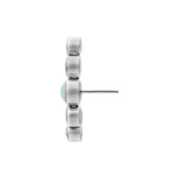 Embout Opale en Titane Argenté pour Hélice Embout Push Fit Opale en titane argenté avec cristal clair, vue latérale