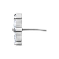 Embout Crystal Blossom Push Fit argenté Embout Push Fit argenté avec pierre cristalline sur fond blanc