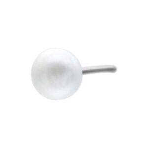 Embout Push Fit argenté en titane avec cristal clair sur fond blanc