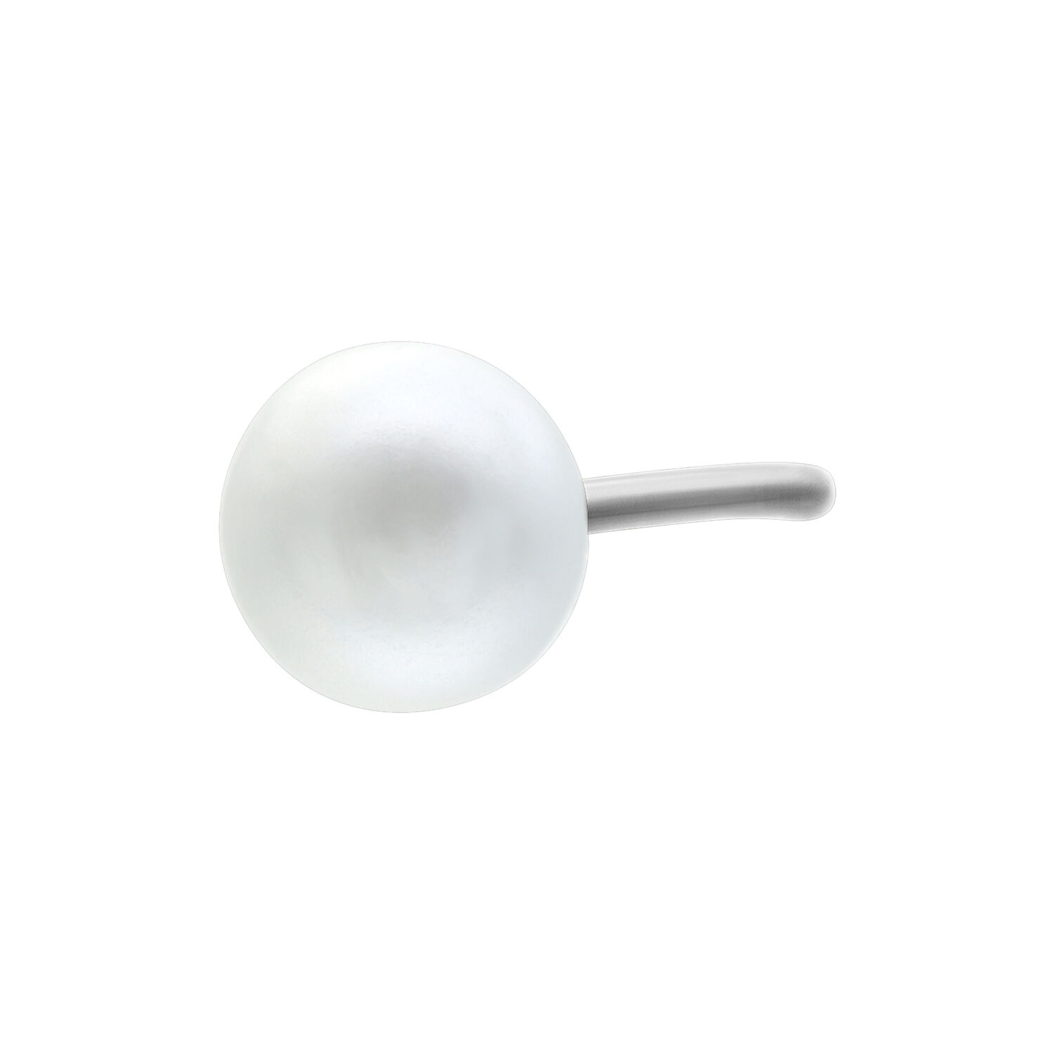Embout Push Fit en Titane Argenté avec Cristal Embout Push Fit argenté en titane avec cristal clair sur fond blanc
