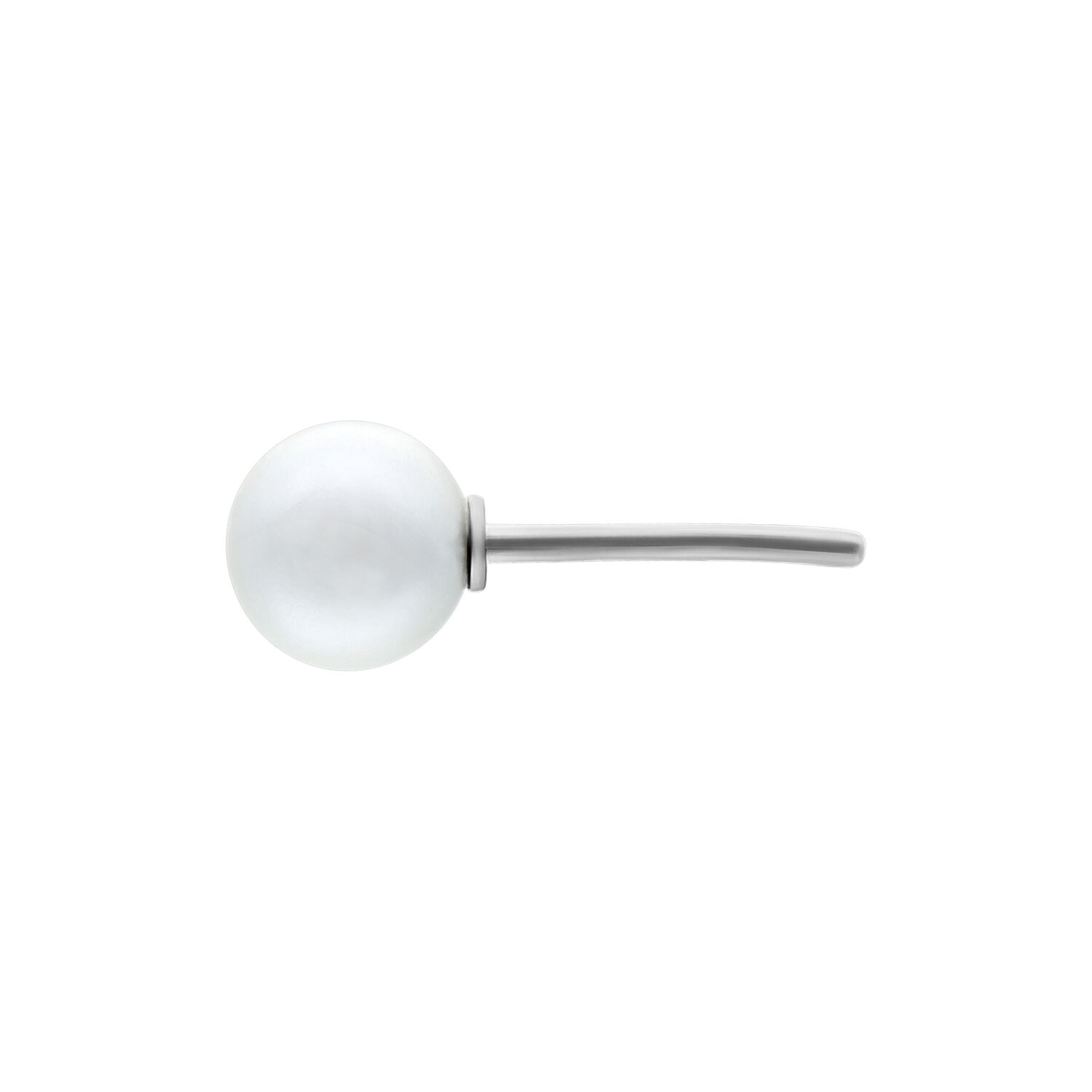 Embout Push Fit Pearl en argent Embout Push Fit Pearl argenté avec boule de cristal clair sur fond blanc