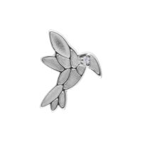 Embout de piercing colibri en or blanc Embout de piercing en forme de colibri en or blanc avec zirconium