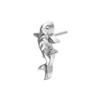 Embout Koi Argenté en Titane Embout de piercing Koi argenté en titane sur fond blanc