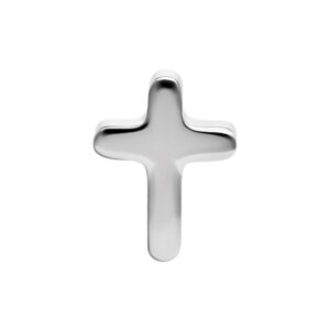 Croix en argent en titane sur fond blanc