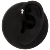 Embout d'oreille Push Fit argenté Modèle d'oreille noire avec embout d'oreille Push Fit argenté