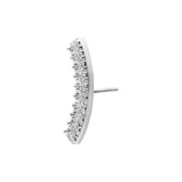 Embout Crystal Arch Push Fit Argenté Embout Crystal argenté avec cristaux clairs sur fond blanc
