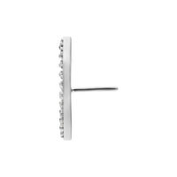 Embout Crystal Arch argenté Push Fit Vue latérale de l'embout argenté Push Fit avec cristaux sur fond blanc