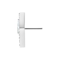 Embout Crystal Shield Push Fit Argenté Embout Push Fit argenté avec pierre cristalline sur fond blanc