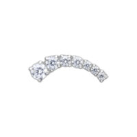 Embout en titane avec cristal pour piercings d'oreille Embout courbé en titane avec cristaux clairs sur fond blanc