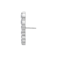 Embout Push Fit Crystal Bow argenté Embout Push Fit argenté avec pierres cristallines sur fond blanc