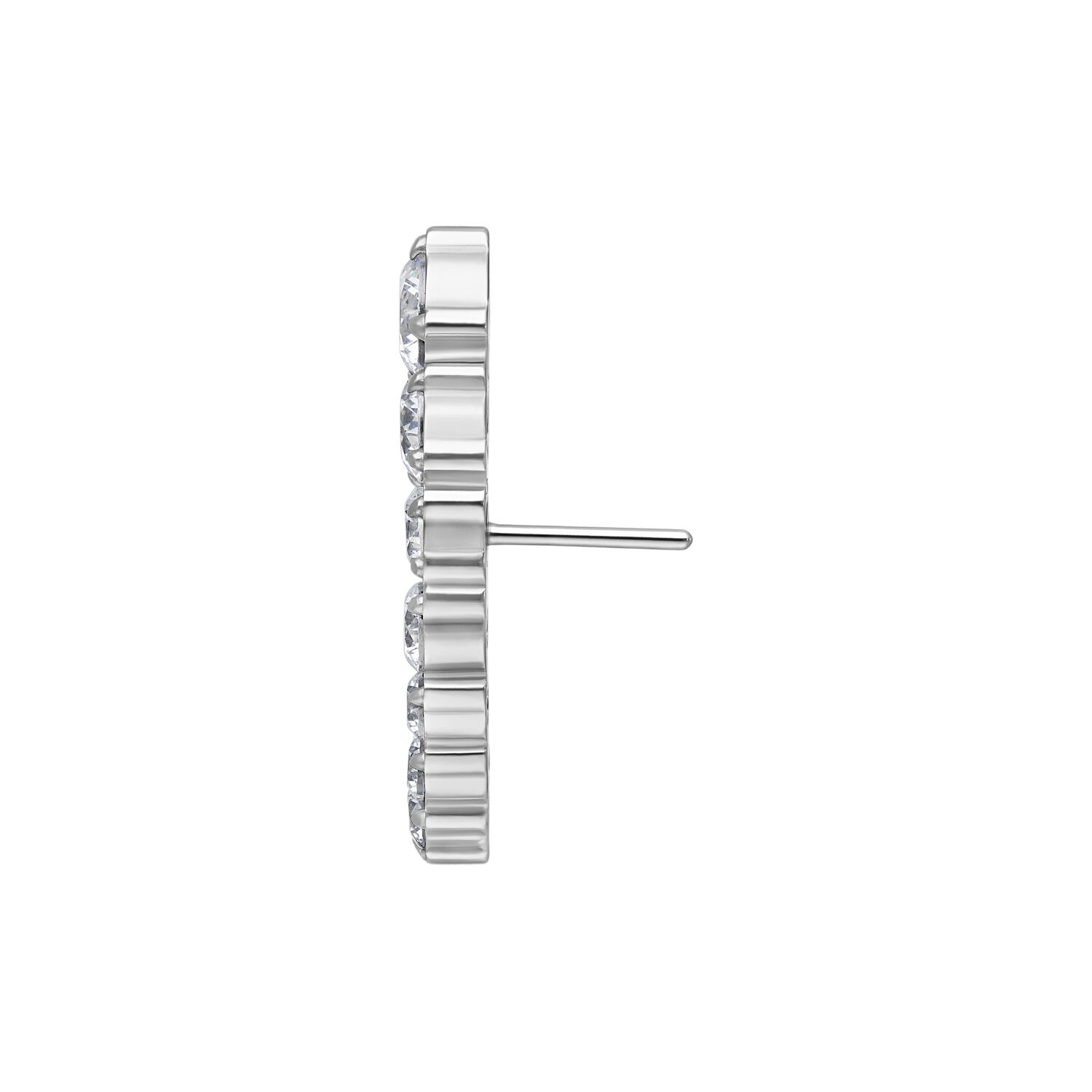 Embout Push Fit Crystal Bow argenté Embout Push Fit argenté avec pierres cristallines sur fond blanc
