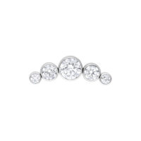 Embout Argenté Push Fit 3 Crystal Bow Embout en cristal argenté avec cinq cristaux clairs sur fond blanc