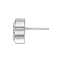 Embout Push Fit 5 Cristaux Argenté Embout en métal argenté avec cristal clair sur fond blanc
