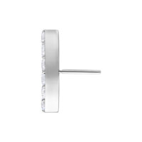 Embout Push Fit Argenté avec Cristaux Embout Push Fit 6 Crystal Bow argenté avec cristaux clairs, vue latérale