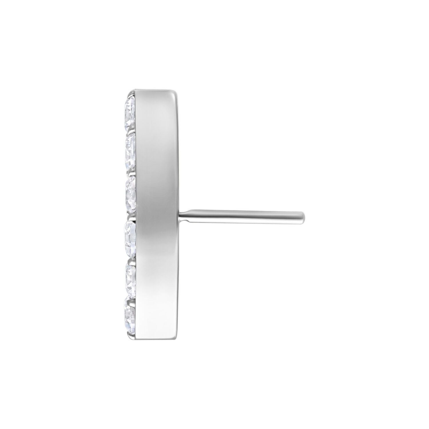 Embout Push Fit Argenté avec Cristaux Embout Push Fit 6 Crystal Bow argenté avec cristaux clairs, vue latérale