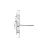 Araignée en cristal argentée pour Push Fit Embout Push Fit argenté en forme d'araignée avec cristal clair sur fond blanc
