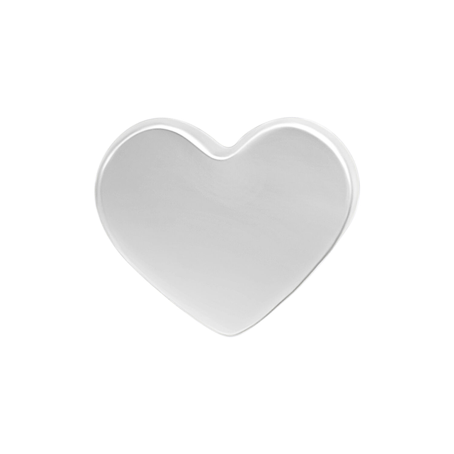 Embout Cœur Argenté pour Push Fit Embout cœur argenté en titane sur fond blanc