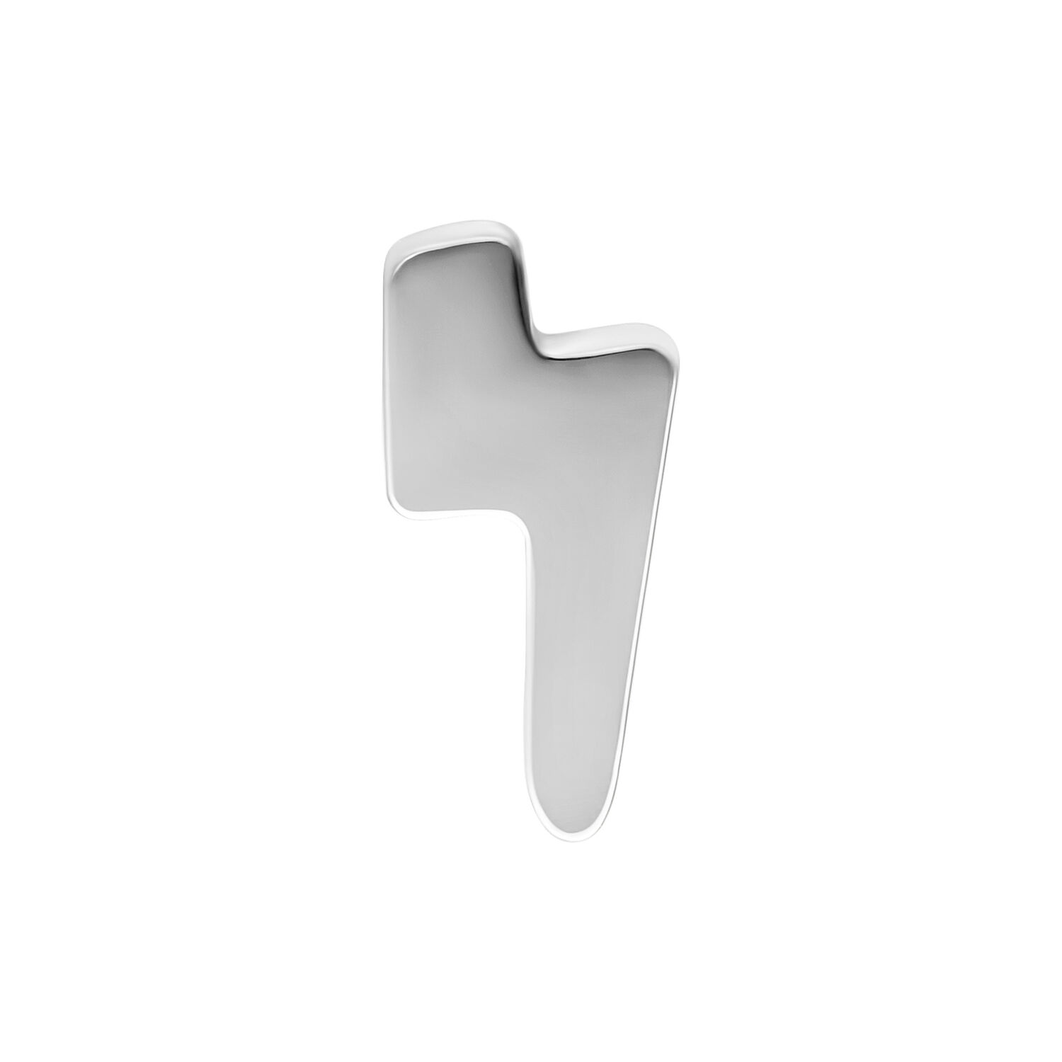 Embout Flash argenté Push Fit en titane Embout argenté en forme d'éclair en titane sur fond blanc