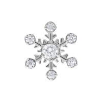 Embout Flocon de Neige Push Fit Argenté Embout flocon de neige en métal argenté avec cristaux