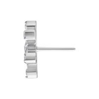 Embout Fleur Push Fit en Titane Argenté Vue latérale d'un embout fleur Push Fit en titane argenté avec des cristaux clairs