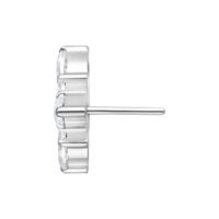 Embout Trinity Push Fit argenté Embout Trinity Push Fit argenté en métal avec cristal clair, vue latérale