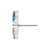 Push Fit embout cristal argent turquoise Embout Push Fit argenté avec cristal turquoise sur fond blanc